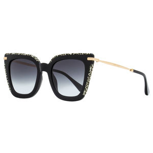 Jimmy Choo Square Ciara /G Sunglasses FP39O Black/Leopard 52mm